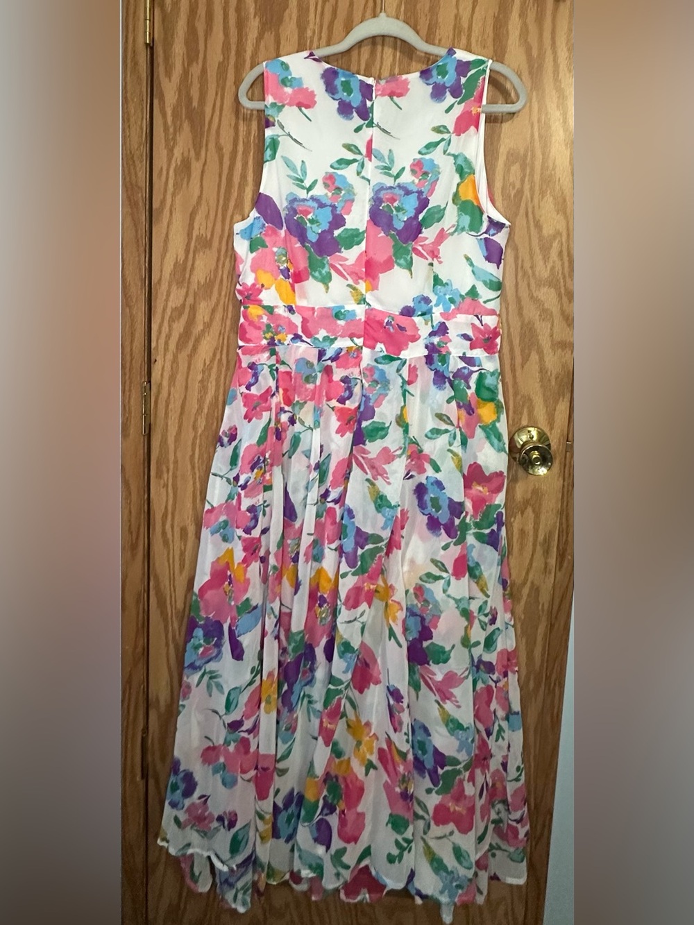Women’s Jessica London Sleeveless Georgette Maxi Dress Size 16 Multi Watercolor